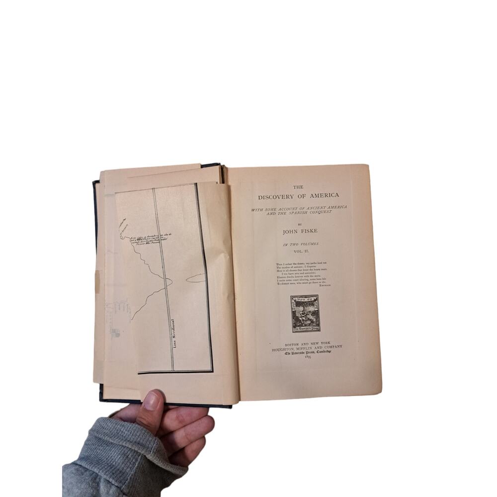 The Discovery of America John Fiske Vol II Riverside Press 1895 - Picture 3 of 9